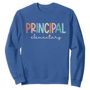 Boho Retro Vintage Elementary Principal Back to School Sweatshirt TS14 Royal Blue Print Your Wear
