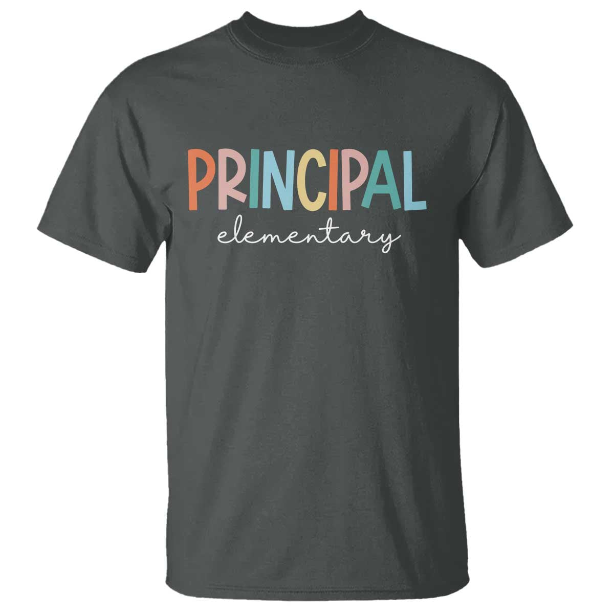 Boho Retro Vintage Elementary Principal Back to School T Shirt TS14 Dark Heather Print Your Wear