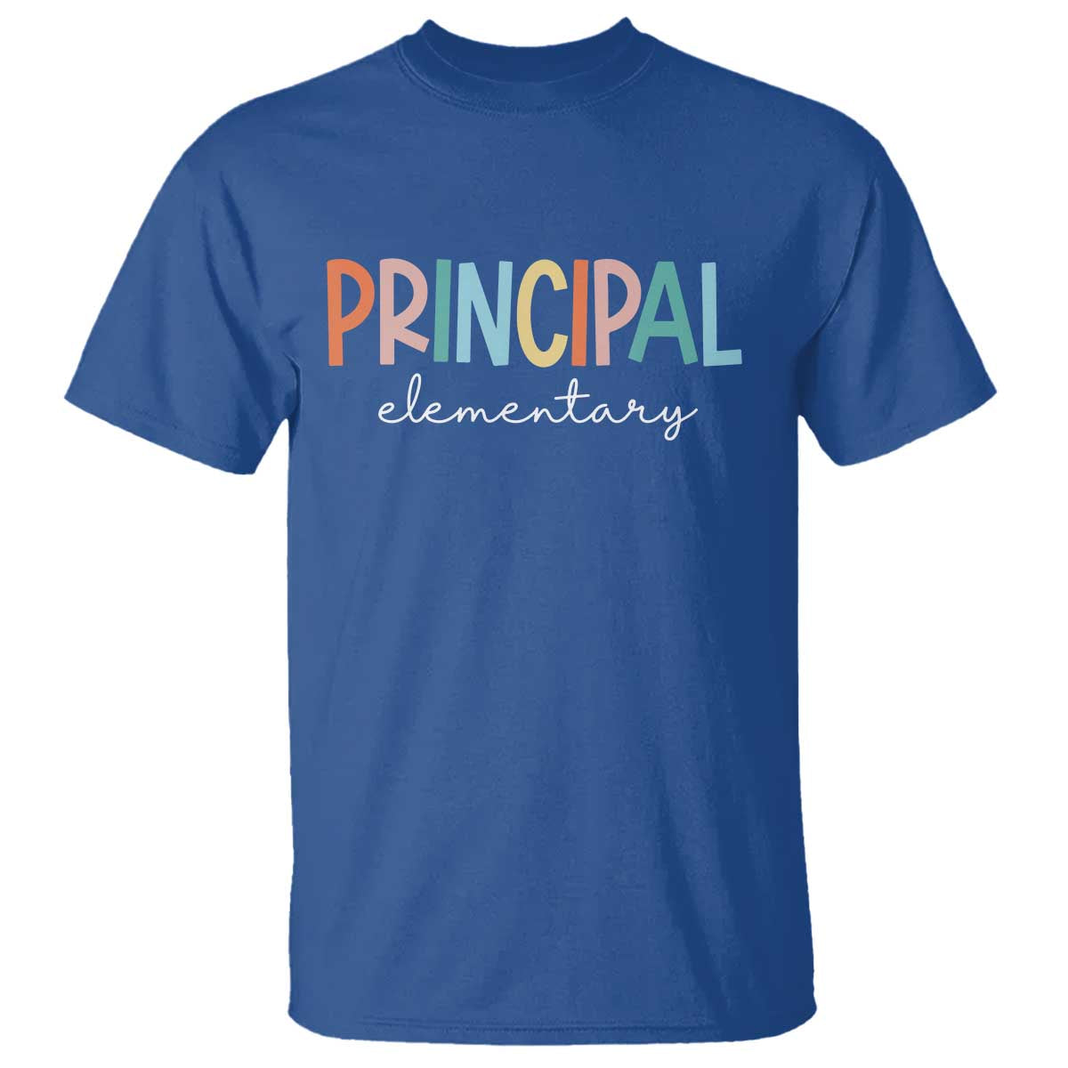 Boho Retro Vintage Elementary Principal Back to School T Shirt TS14 Royal Blue Print Your Wear