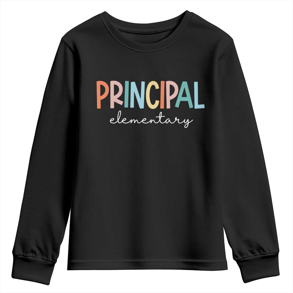 Boho Retro Vintage Elementary Principal Back to School Youth Sweatshirt TS14 Black Print Your Wear