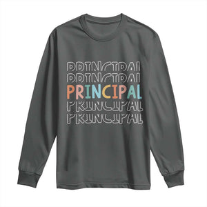 Boho Retro Vintage Principal Back to School Long Sleeve Shirt TS14 Dark Heather Print Your Wear