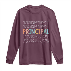 Boho Retro Vintage Principal Back to School Long Sleeve Shirt TS14 Maroon Print Your Wear