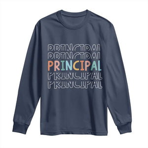 Boho Retro Vintage Principal Back to School Long Sleeve Shirt TS14 Navy Print Your Wear