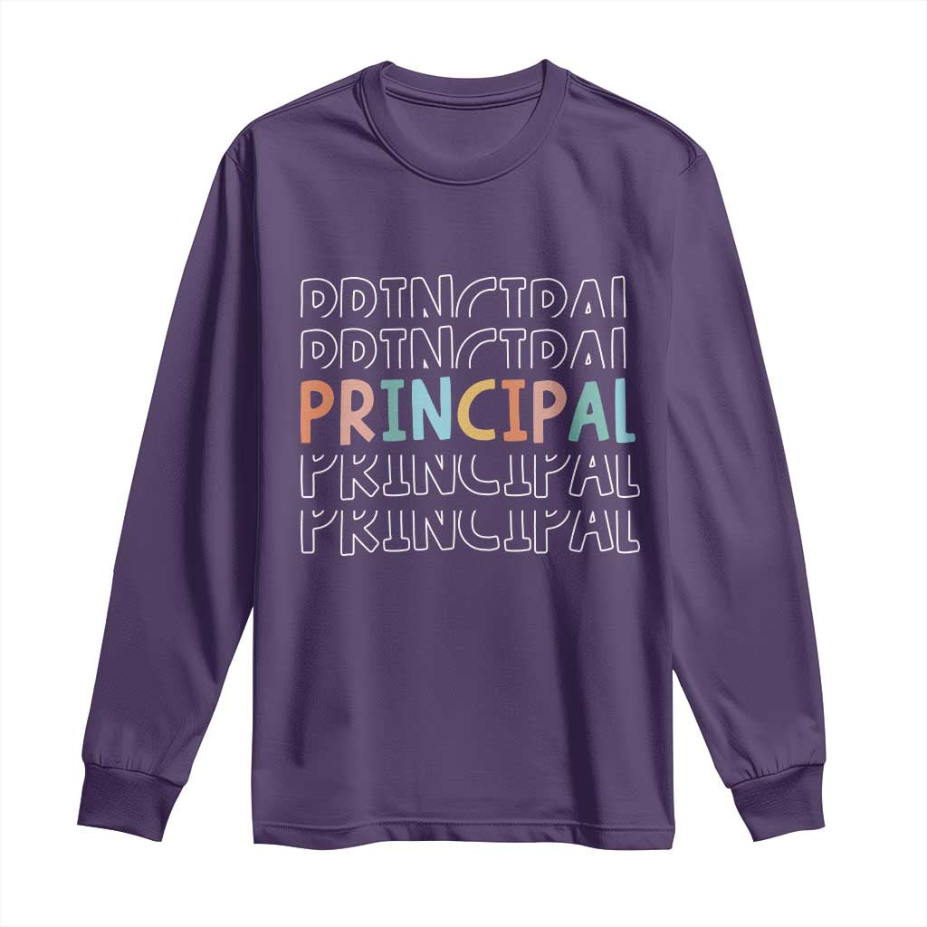 Boho Retro Vintage Principal Back to School Long Sleeve Shirt TS14 Purple Print Your Wear