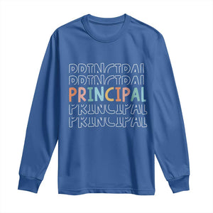 Boho Retro Vintage Principal Back to School Long Sleeve Shirt TS14 Royal Blue Print Your Wear