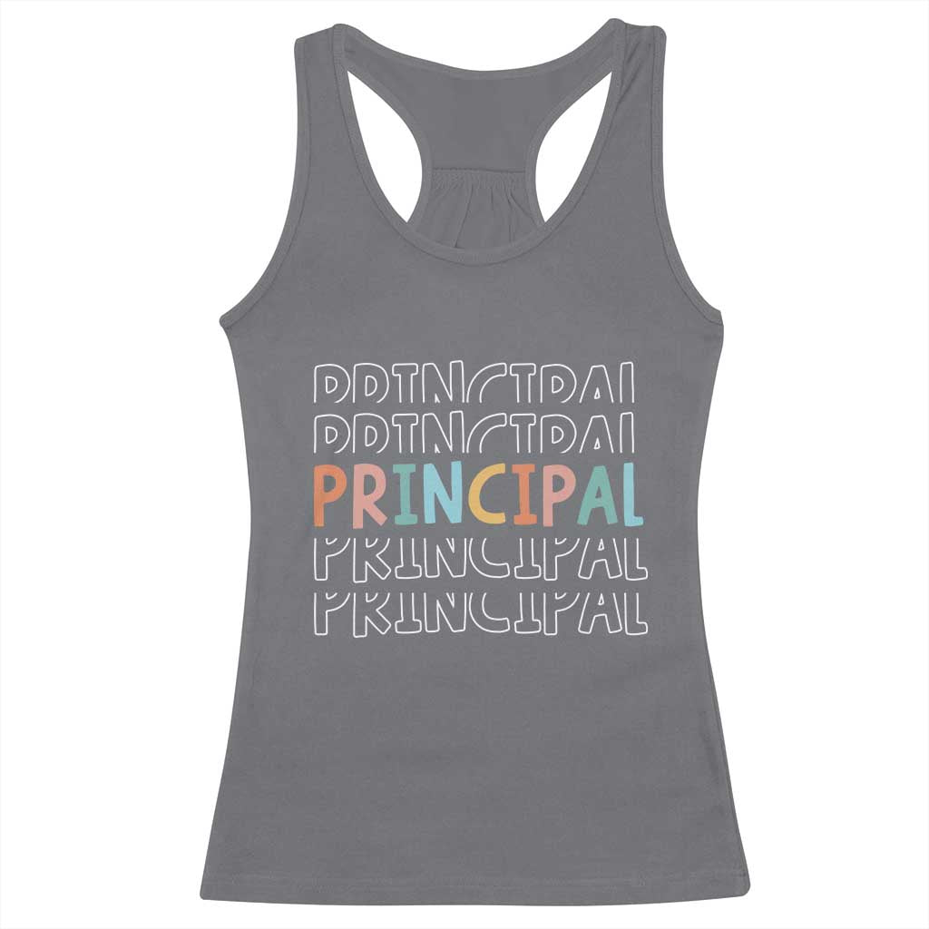 Boho Retro Vintage Principal Back to School Racerback Tank Top TS14 Charcoal Print Your Wear
