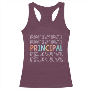 Boho Retro Vintage Principal Back to School Racerback Tank Top TS14 Maroon Print Your Wear