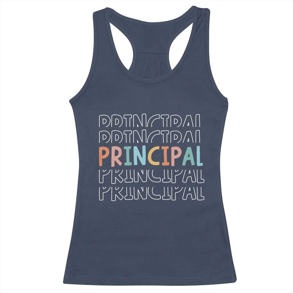 Boho Retro Vintage Principal Back to School Racerback Tank Top TS14 Navy Print Your Wear
