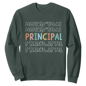 Boho Retro Vintage Principal Back to School Sweatshirt TS14 Dark Forest Green Print Your Wear