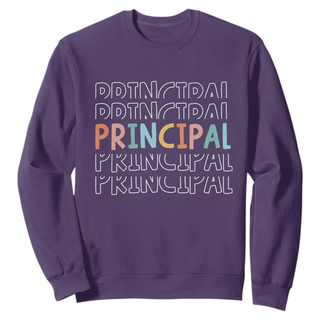 Boho Retro Vintage Principal Back to School Sweatshirt TS14 Purple Print Your Wear