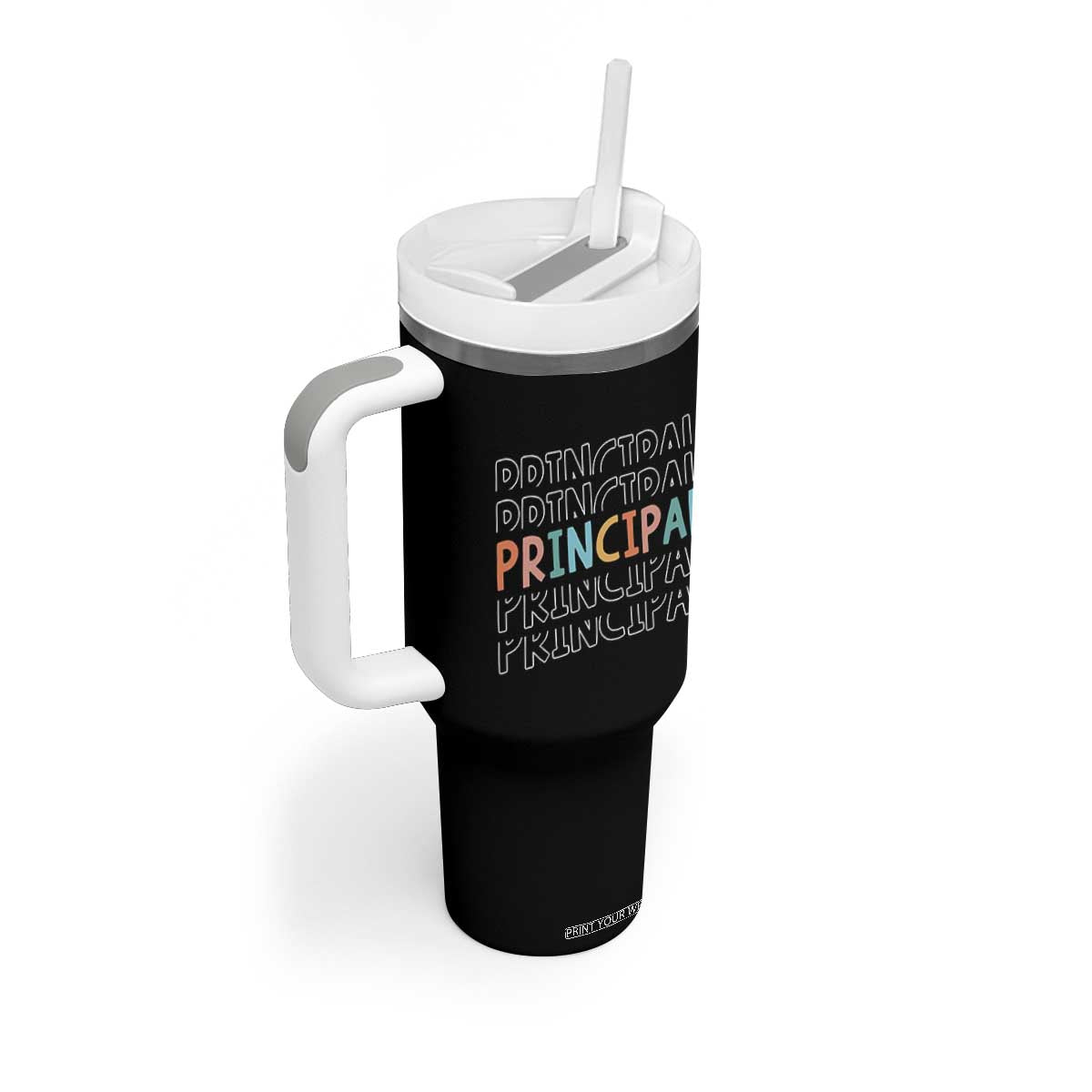 Boho Retro Vintage Principal Back to School Tumbler With Handle TS14 Print Your Wear