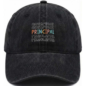 Boho Retro Vintage Principal Back to School Washed Cotton Baseball Cap TS14 Print Your Wear