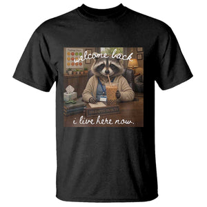 Funny School Therapist Raccoon Drinking Iced Coffee T Shirt TS14 Black Print Your Wear