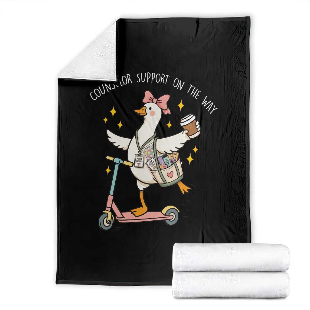 Counselor Support On The Way Throw Blanket Silly Goose School Counselor TS14 Black Print Your Wear