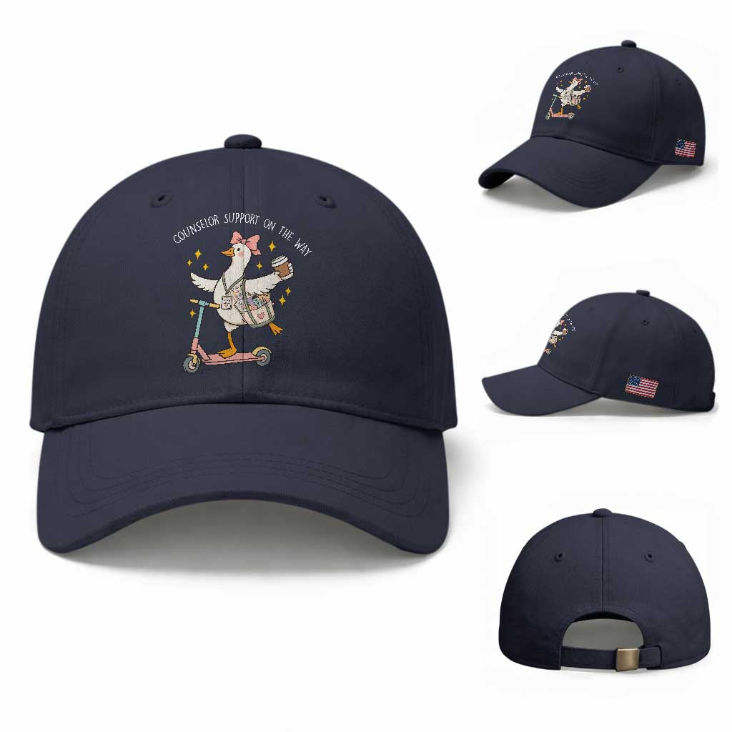 Counselor Support On The Way Baseball Cap Silly Goose School Counselor TS14 Baseball Cap Universal Fit Navy Print Your Wear
