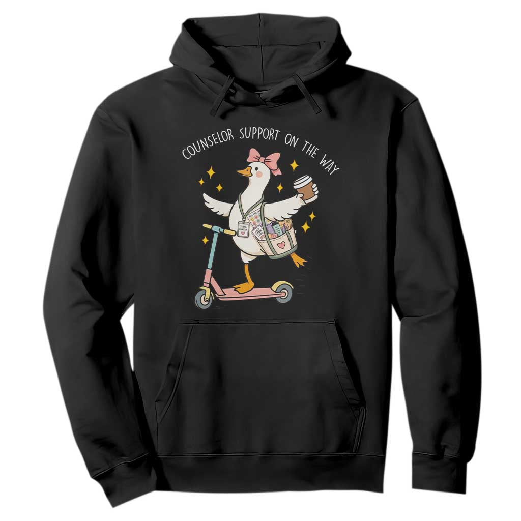 Counselor Support On The Way Hoodie Silly Goose School Counselor TS14 Black Print Your Wear