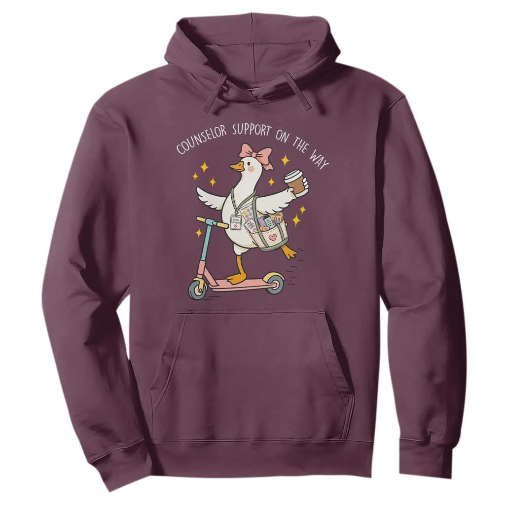 Counselor Support On The Way Hoodie Silly Goose School Counselor TS14 Maroon Print Your Wear