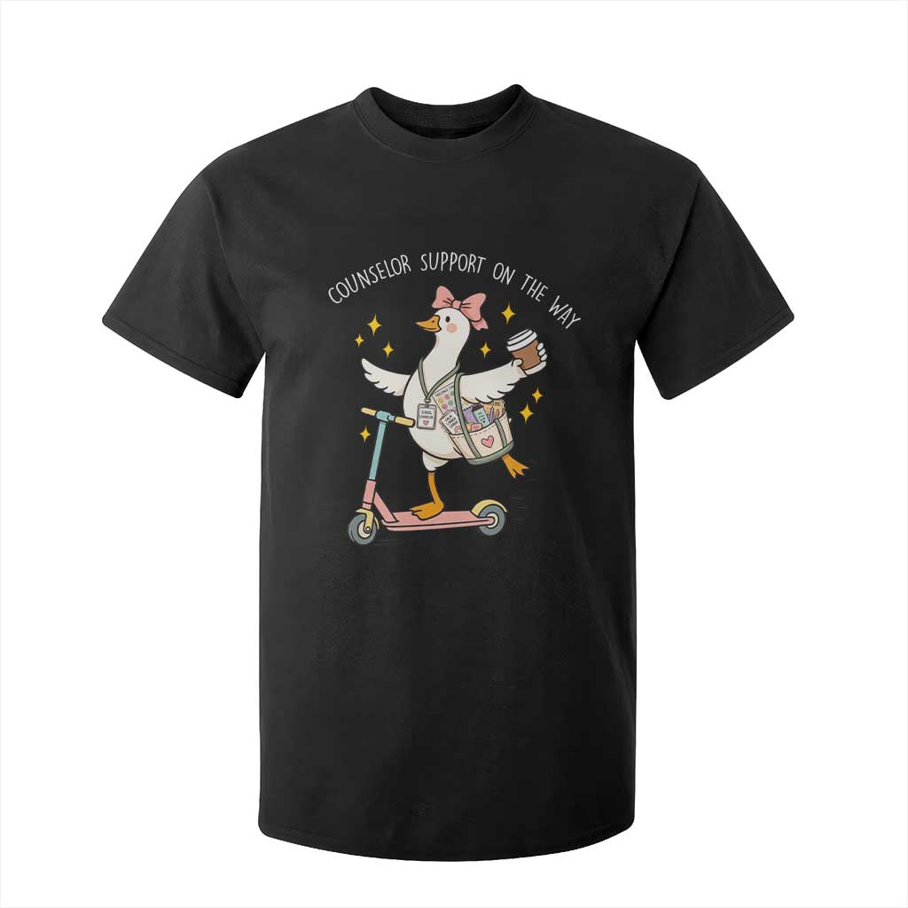 Counselor Support On The Way T Shirt For Kid Silly Goose School Counselor TS14 Black Print Your Wear