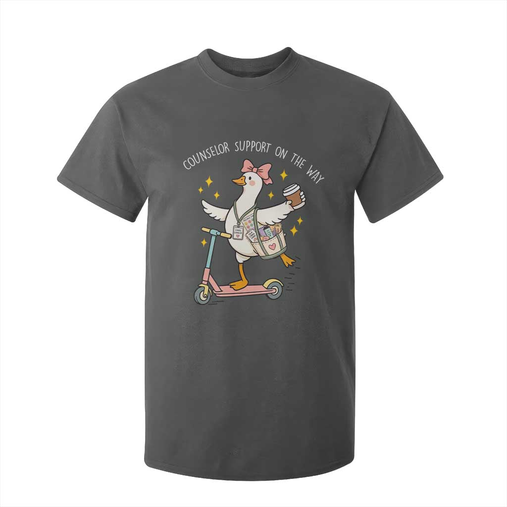 Counselor Support On The Way T Shirt For Kid Silly Goose School Counselor TS14 Dark Heather Print Your Wear