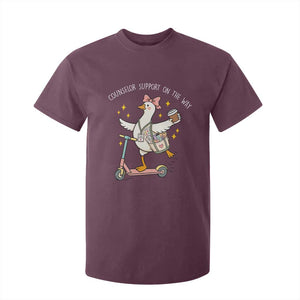 Counselor Support On The Way T Shirt For Kid Silly Goose School Counselor TS14 Maroon Print Your Wear