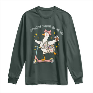 Counselor Support On The Way Long Sleeve Shirt Silly Goose School Counselor TS14 Dark Forest Green Print Your Wear
