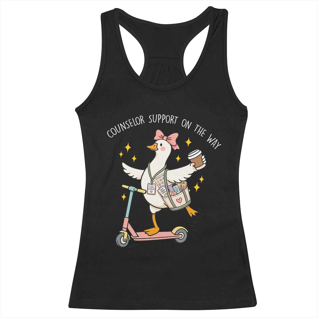 Counselor Support On The Way Racerback Tank Top Silly Goose School Counselor TS14 Black Print Your Wear