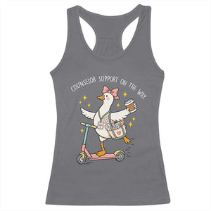 Counselor Support On The Way Racerback Tank Top Silly Goose School Counselor TS14 Charcoal Print Your Wear