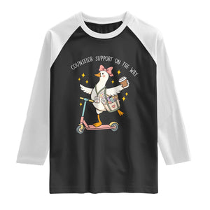 Counselor Support On The Way Raglan Shirt Silly Goose School Counselor TS14 Black White Print Your Wear