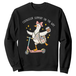 Counselor Support On The Way Sweatshirt Silly Goose School Counselor TS14 Black Print Your Wear