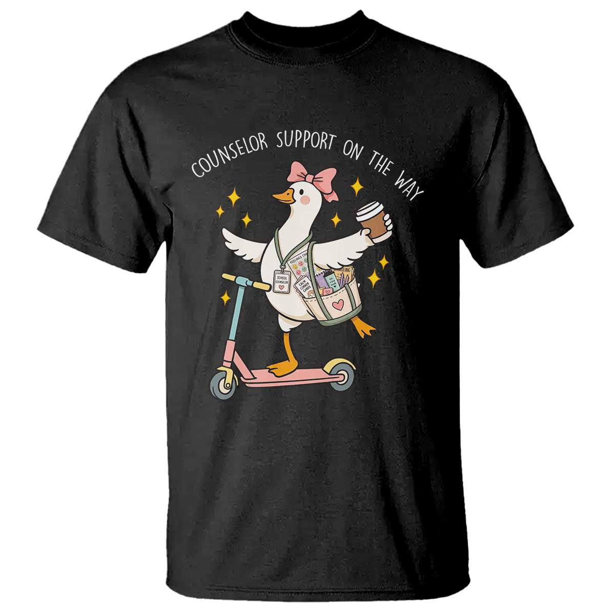 Counselor Support On The Way T Shirt Silly Goose School Counselor TS14 Black Print Your Wear
