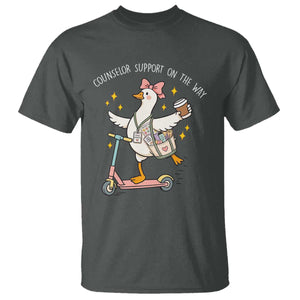 Counselor Support On The Way T Shirt Silly Goose School Counselor TS14 Dark Heather Print Your Wear
