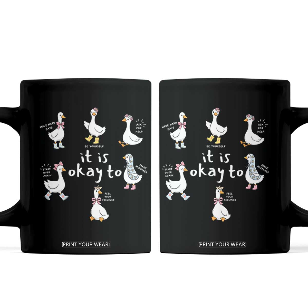 Silly Goose It is Okay to Mental Health Coffee Mug Counselor Special Education TS14 Black Print Your Wear