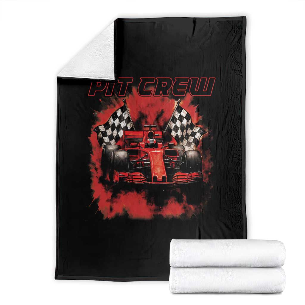 Racing Car Checkered Flag Throw Blanket Pit Crew Race Car TS14 Black Print Your Wear