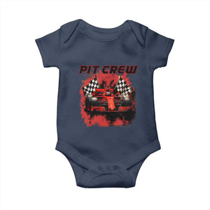 Racing Car Checkered Flag Baby Onesie Pit Crew Race Car TS14 Navy Print Your Wear