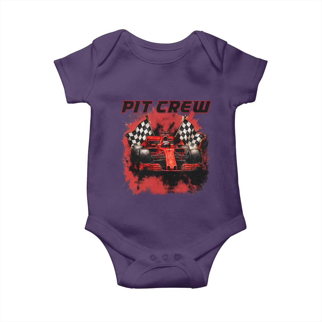 Racing Car Checkered Flag Baby Onesie Pit Crew Race Car TS14 Purple Print Your Wear