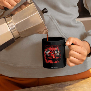 Racing Car Checkered Flag Coffee Mug Pit Crew Race Car TS14 Print Your Wear