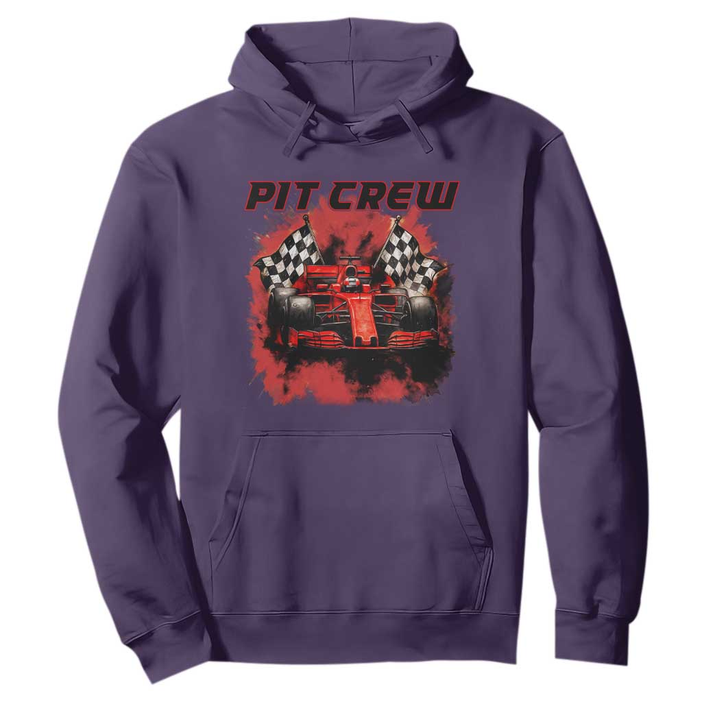 Racing Car Checkered Flag Hoodie Pit Crew Race Car TS14 Purple Print Your Wear
