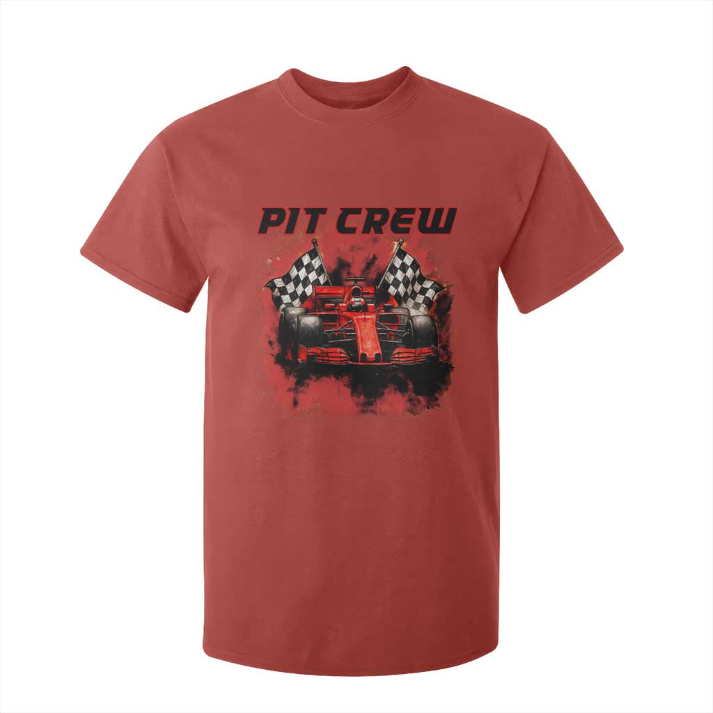 Racing Car Checkered Flag T Shirt For Kid Pit Crew Race Car TS14 Red Print Your Wear