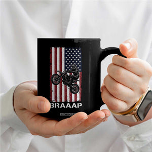 Dirt Bike Coffee Mug Braaap American Flag Motocross TS14 Print Your Wear