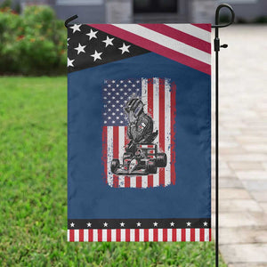 Patriotic Racing Car American Flag Race Garden Flag TS14 Classic Blue Black Print Your Wear