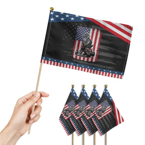 Racing Car American Flag Race Patriotic Handheld Flag TS14 Print Your Wear