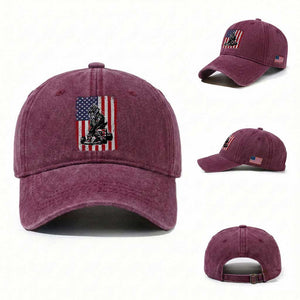 Patriotic Racing Car American Flag Race Washed Cotton Baseball Cap TS14 Washed Cap Universal Fit Burgundy Print Your Wear