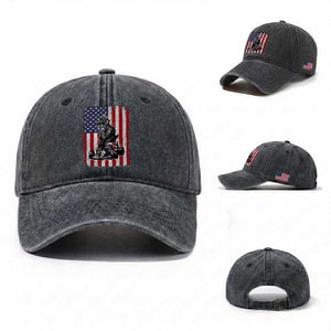 Patriotic Racing Car American Flag Race Washed Cotton Baseball Cap TS14 Washed Cap Universal Fit Dark Gray Print Your Wear