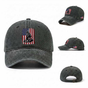 Patriotic Racing Car American Flag Race Washed Cotton Baseball Cap TS14 Washed Cap Universal Fit Dark Green Print Your Wear