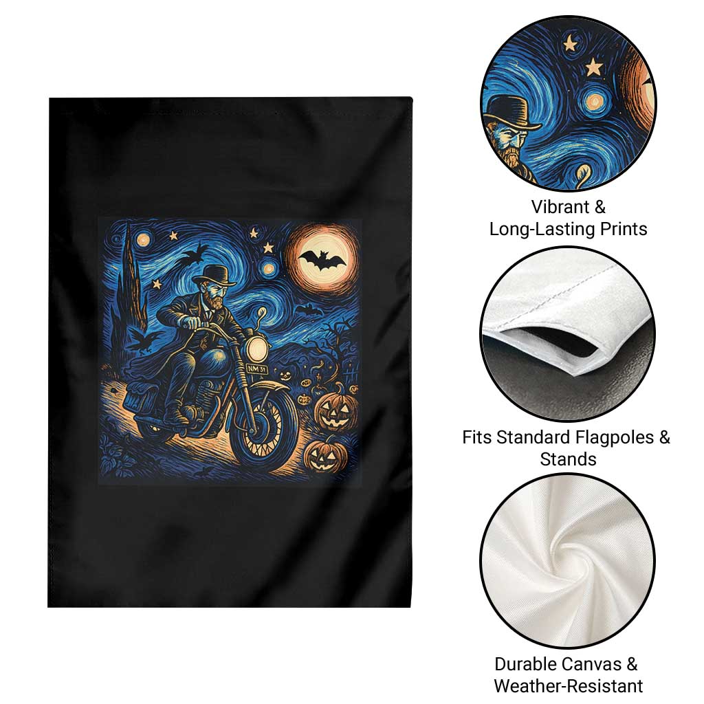 Dirt Bike Garden Flag Van Gogh Starry Night Halloween Biker TS14 Print Your Wear