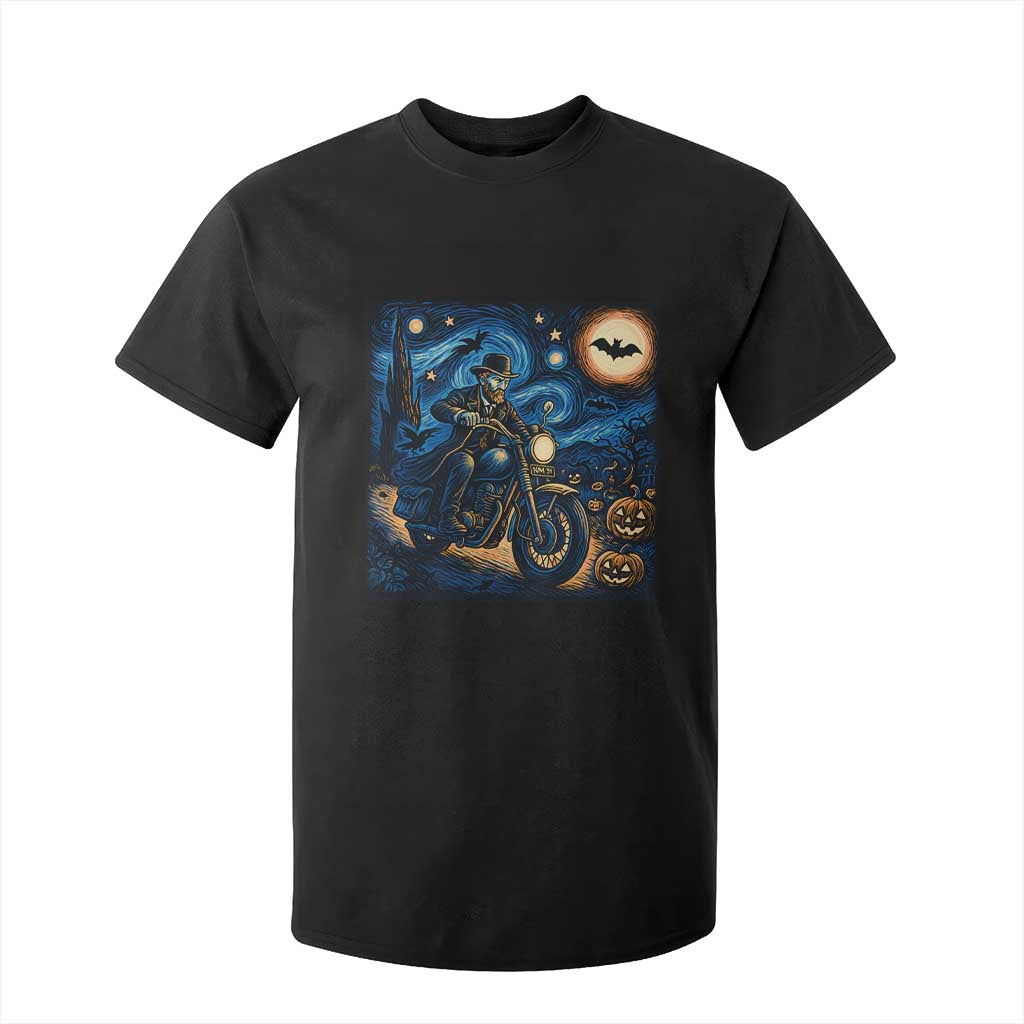 Dirt Bike T Shirt For Kid Van Gogh Starry Night Halloween Biker TS14 Black Print Your Wear