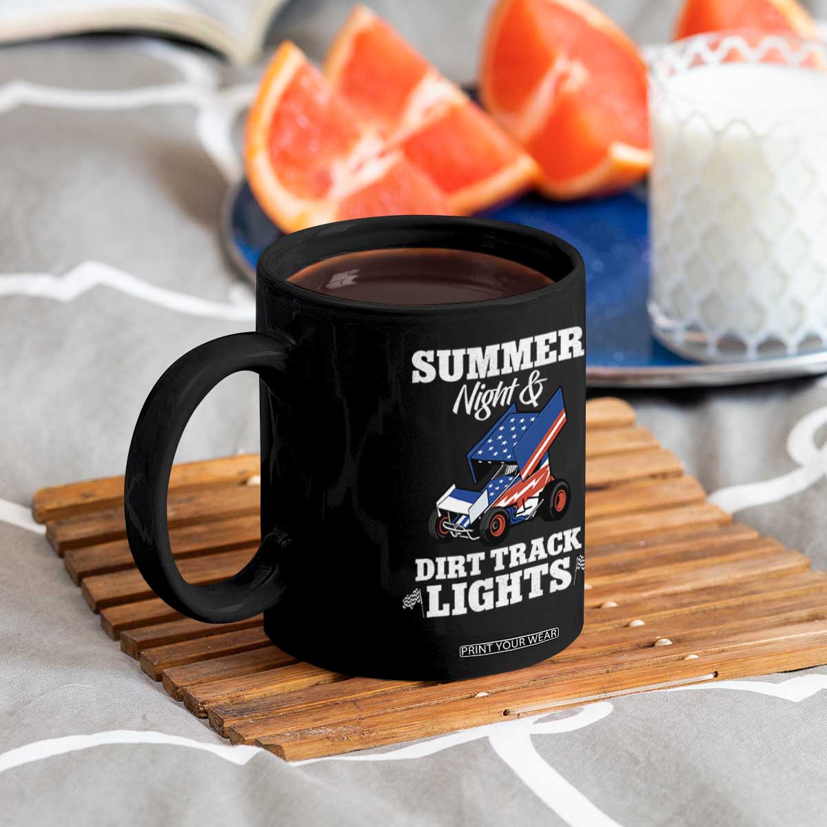 Sprint Car Racing Coffee Mug Summer Nights And Dirt Track Lights TS14 Print Your Wear