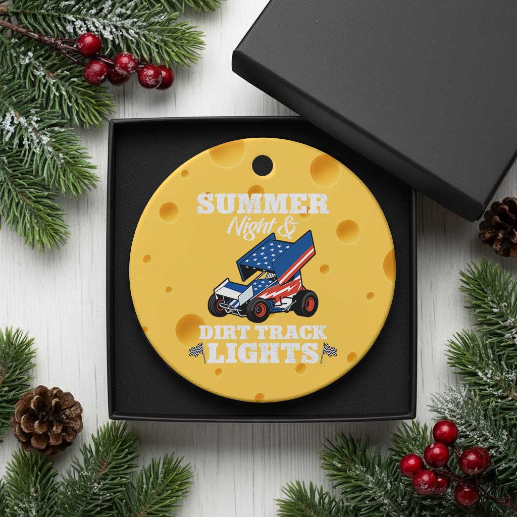 Sprint Car Racing Ceramic Ornament Summer Nights And Dirt Track Lights TS14 1pc Yellow Cheese Print Your Wear