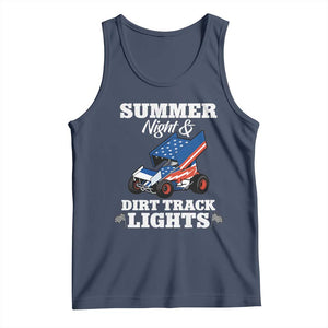Sprint Car Racing Tank Top Summer Nights And Dirt Track Lights TS14 Navy Print Your Wear
