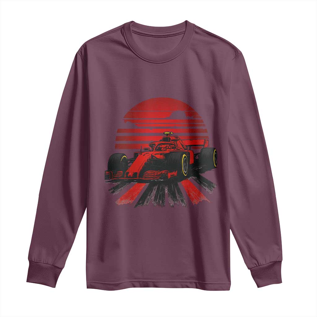 Racing Car Red Speed Motorsport Long Sleeve Shirt TS14 Maroon Print Your Wear